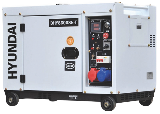 Generator de curent trifazat cu motor diesel Hyundai DHY8600SE-T